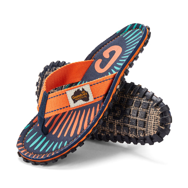 Gumbies Pineapple Print Flip Flops - Mustard & Brown MENS SIZE 8/9 LIKE NEW Islander Flip-Flops - Women main image 4