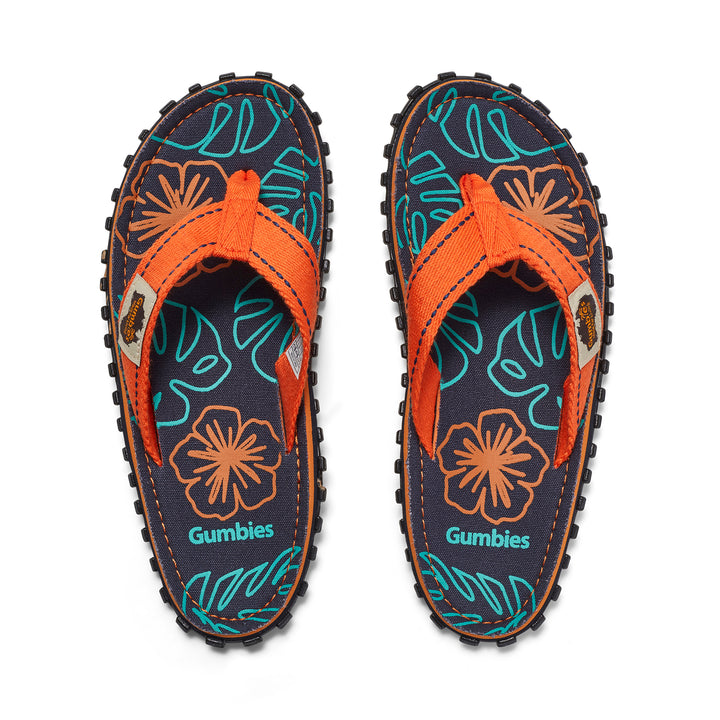 Islander Flip-Flops - Men's - Orange Hibiscus