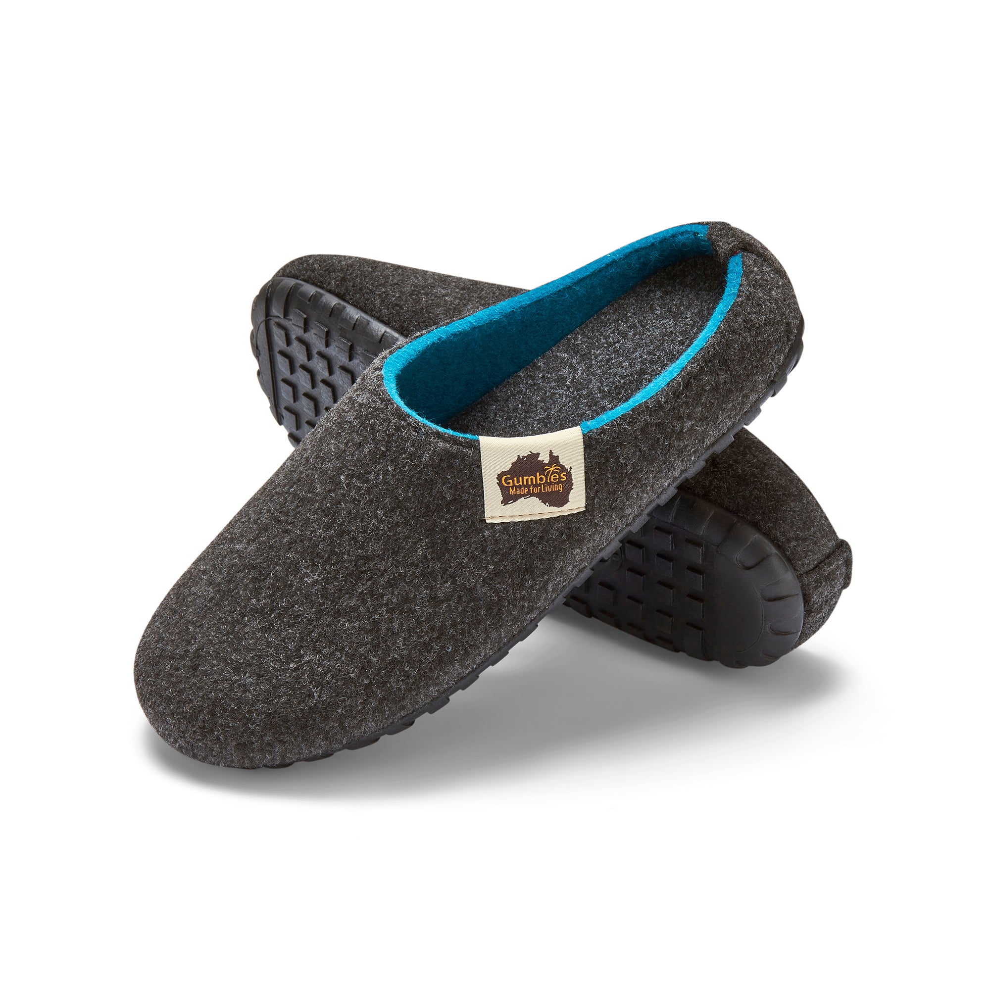 Outback Slippers - Men's - Charcoal & Turquoise