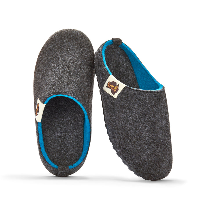 Outback Slippers - Men's - Charcoal & Turquoise