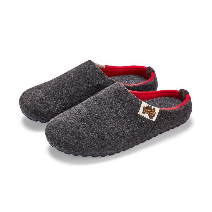 Outback Slippers - Men's - Charcoal & Red