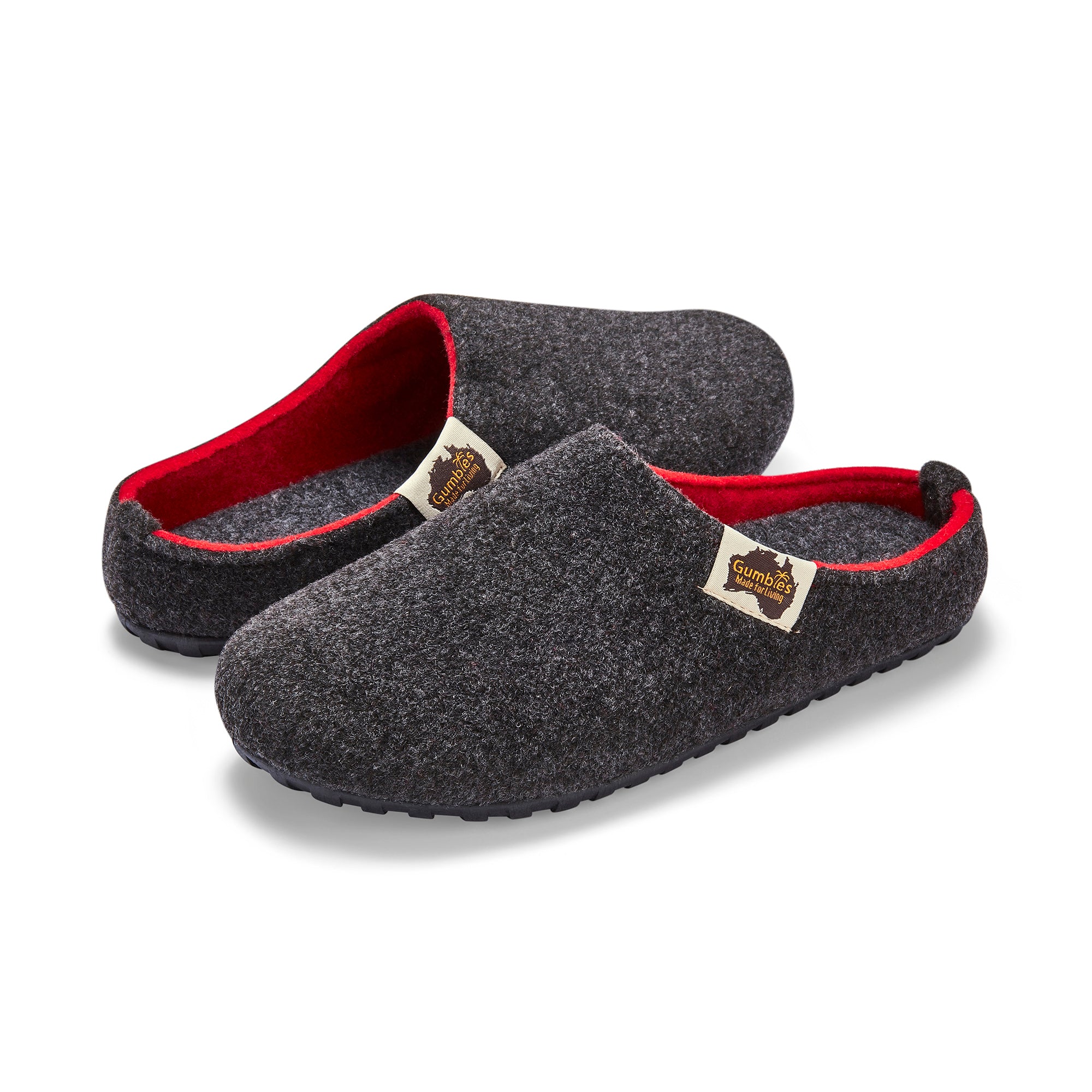 Outback Slippers - Men's - Charcoal & Red