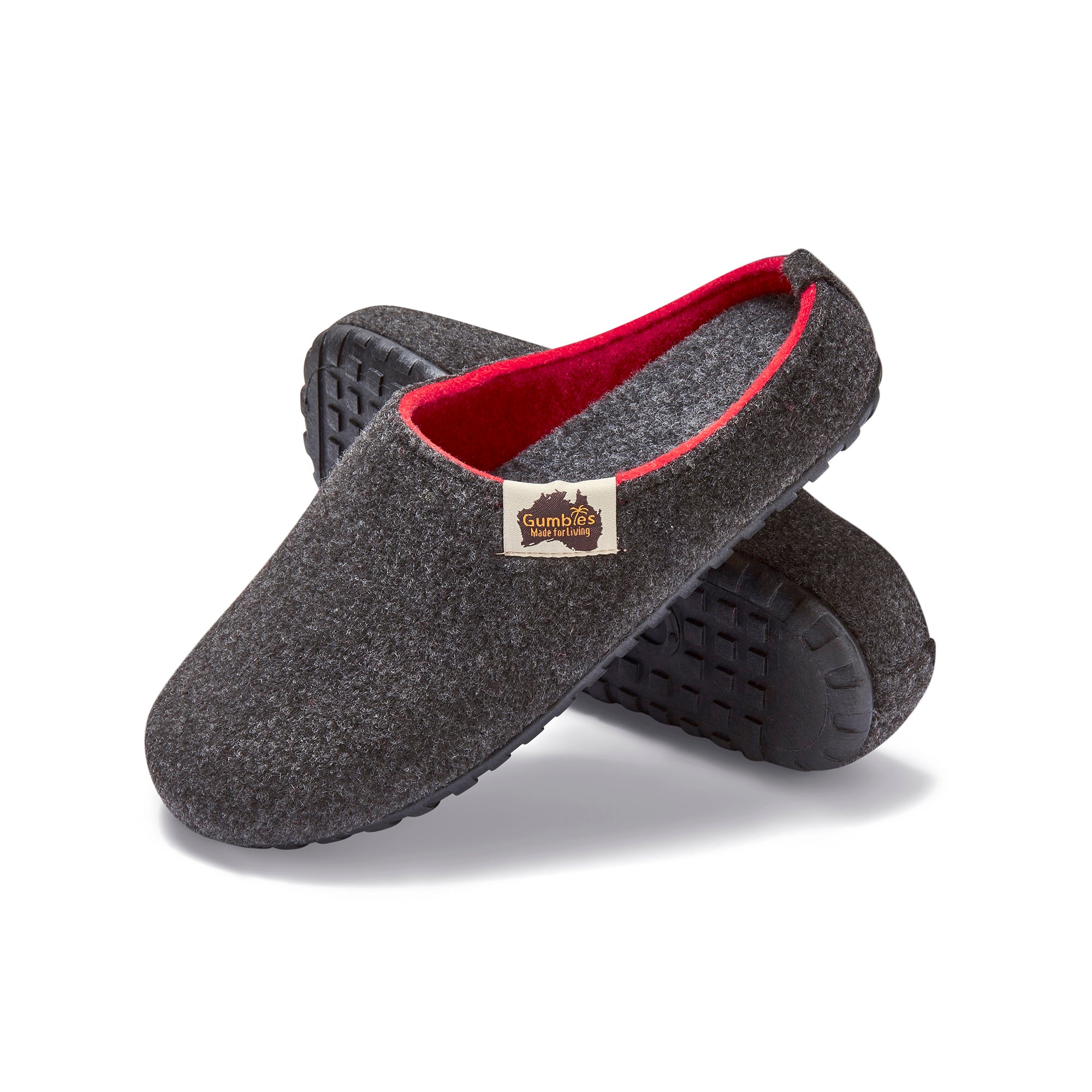 Outback Slippers - Women's - Charcoal & Red