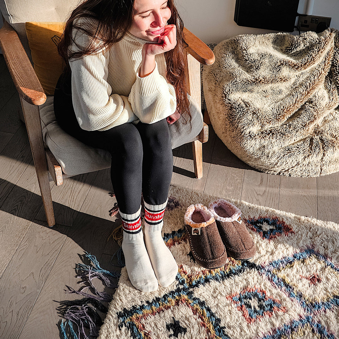 GUM Crew Sock - Women's - Cream & Red