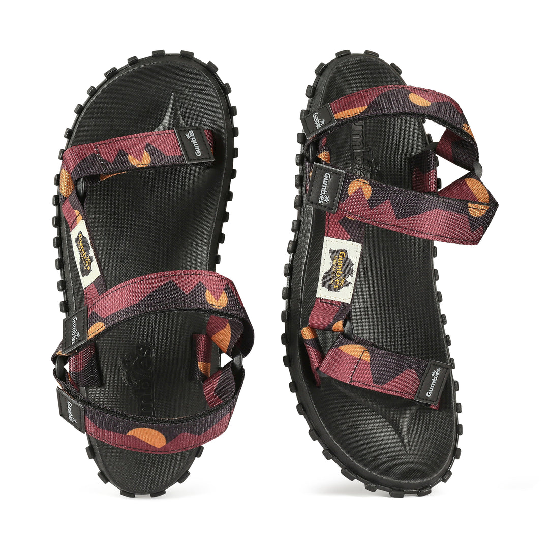 Scrambler Sandals - Men's - Burgundy & Orange
