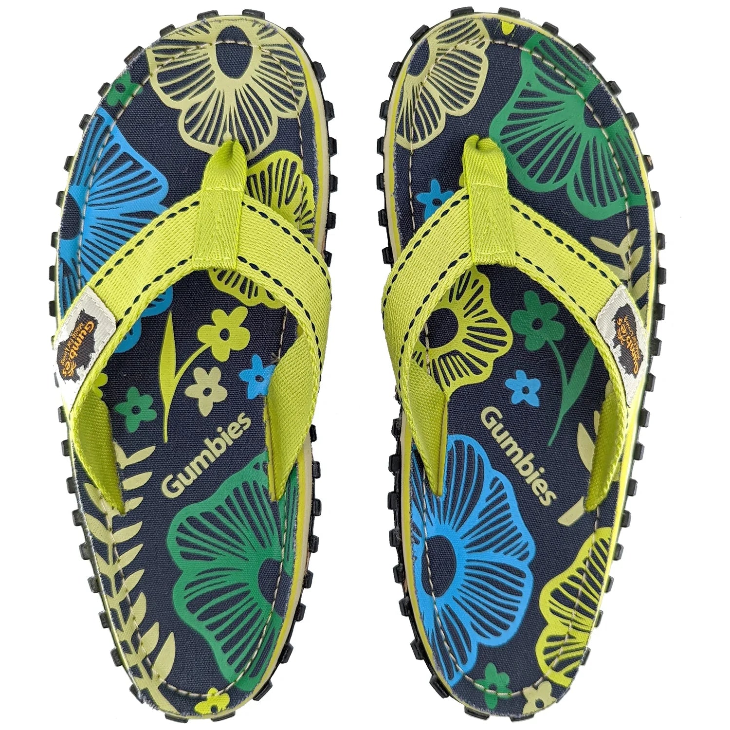 Islander Flip-Flops - Women's - Pistachio Flowers – Gumbies USA
