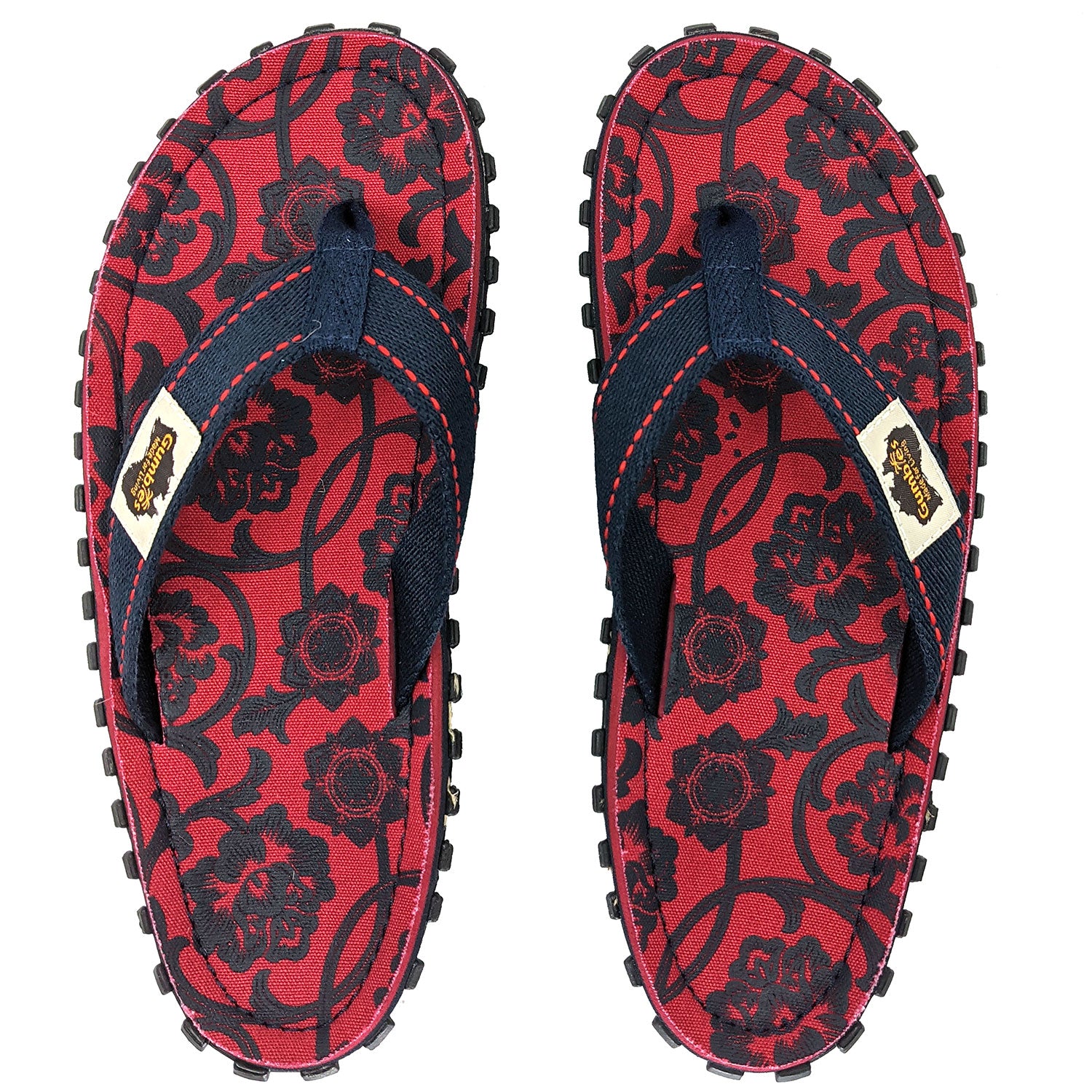 Islander Designs Roses Hd Islander Flip-Flops - Women's - Red & Blue Rose – Gumbies USA