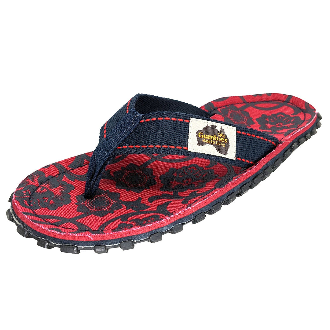 Islander Flip-Flops - Women's - Red & Blue Rose