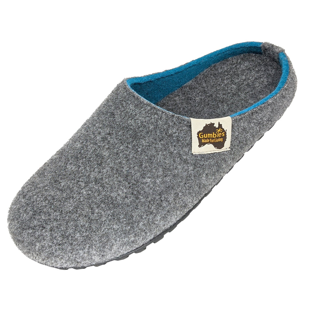 Outback Slippers - Men's - Grey & Turquoise